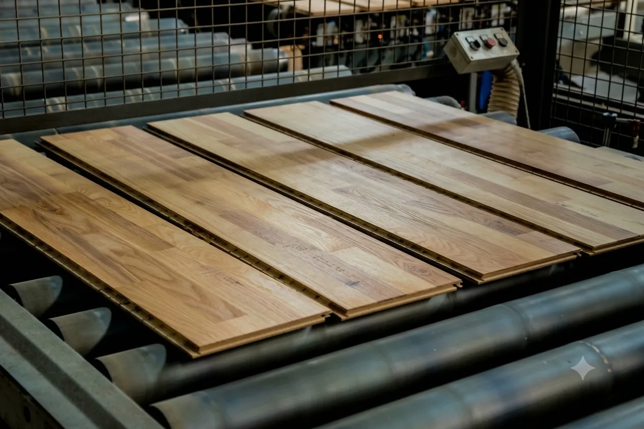 Finished wood flooring
